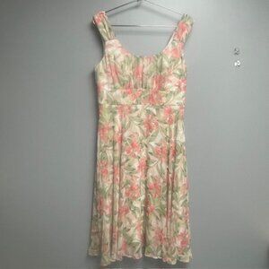 Connected Apparel Long Pink Women's  Floral Dress size 16